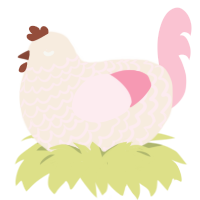 Ioopy Ioobert, a cream and rose chicken with a lace pattern