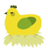 A yellow and chartreuse chicken