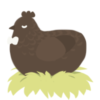 A bark chicken with a half-lace pattern