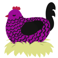 (unnamed), a plum and black chicken with a lace pattern