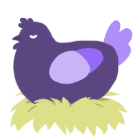 Ourple, a overcast and lilac chicken