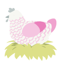 (unnamed), a white and pink chicken with a lace pattern