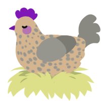 moldy bread, a beige and ash chicken with a speckle pattern