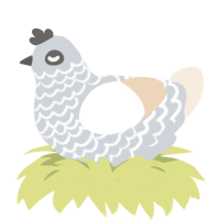 A mist and cream chicken with a lace pattern