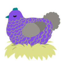 A blurple and ash chicken with a lace pattern