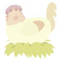 Ghost, a white and mist chicken with a half-lace pattern