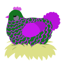 A leaf and amethyst chicken with a lace pattern
