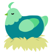 Seaweed, a teal and spring chicken with a head pattern