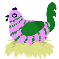 (unnamed), a lavender and leaf chicken with a bar pattern