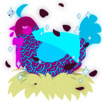 Circus star, a wine and teal chicken with a double-lace pattern
