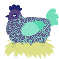 Glow-worm, a overcast and mint chicken with a double-lace pattern