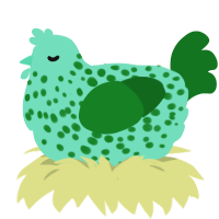 27100 Green Machine, a mint and leaf chicken with a speckle pattern