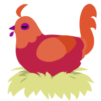 Hot Sauce, a crimson and vermilion chicken with a head pattern