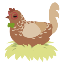 Brown Apple Butter, a brown and beige chicken with a half-lace pattern
