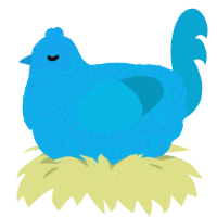 A sky and cerulean chicken with a double-lace pattern