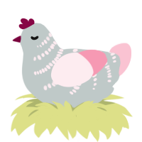 A silver and rose chicken with a half-bar pattern