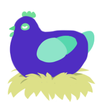 A indigo and mint chicken