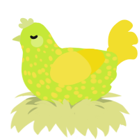 mello yello, a lime and yellow chicken with a speckle pattern