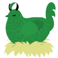 Day Tripper, a viridian chicken with a speckle pattern