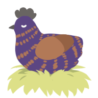 PBJ the first, a overcast and brown chicken with a bar pattern