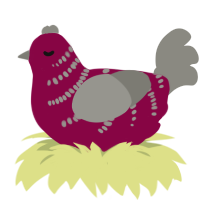 (unnamed), a maroon and ash chicken with a half-bar pattern