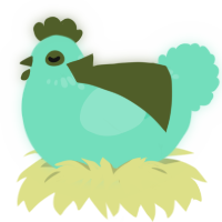 NEEDS NAMER, a mint chicken with a neck-speckle pattern