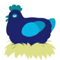 Rayleigh Scattering, a navy and cerulean chicken