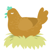 (unnamed), a gold chicken with a half-lace pattern
