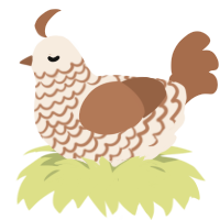 (unnamed), a cream and brown chicken with a lace pattern