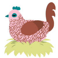 skin condition, a rose and russet chicken with a double-lace pattern