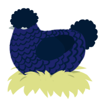 Shadow Freddy, a navy and tumblr chicken with a lace pattern