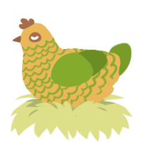 Apple Pie, a honey and chartreuse chicken with a lace pattern