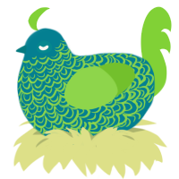 Marsh, a sea and grass chicken with a double-lace pattern