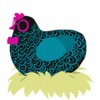 aneMONe, a black and sea chicken with a double-lace pattern
