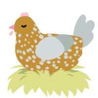 (unnamed), a gold and silver chicken with a speckle pattern