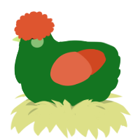 A leaf and vermilion chicken