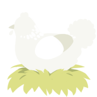 Memory Problems, a white chicken with a neck-speckle pattern