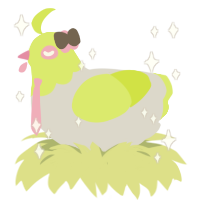 A mist and lime chicken with a head pattern