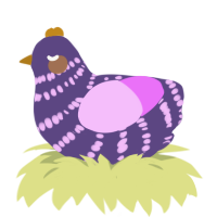 A overcast and lavender chicken with a bar pattern
