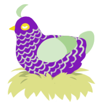 (unnamed), a violet and gluppy chicken with a lace pattern