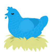 Skye, a sky chicken with a lace pattern