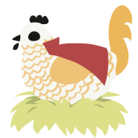 Clark, a white and honey chicken with a lace pattern