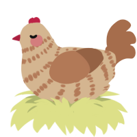 A beige and brown chicken with a bar pattern