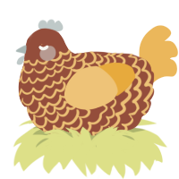 A russet and honey chicken with a lace pattern