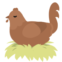 A brown chicken with a head pattern
