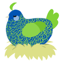 seaweed, a ultramarine and grass chicken with a double-lace pattern