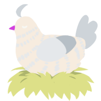 (unnamed), a cream and mist chicken with a bar pattern