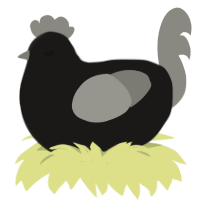 meemo, a sable and ash chicken