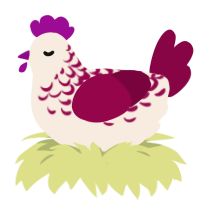 Red Velvet, a cream and maroon chicken with a half-lace pattern
