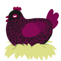 Draculas bride, a sable and wine chicken with a double-lace pattern
